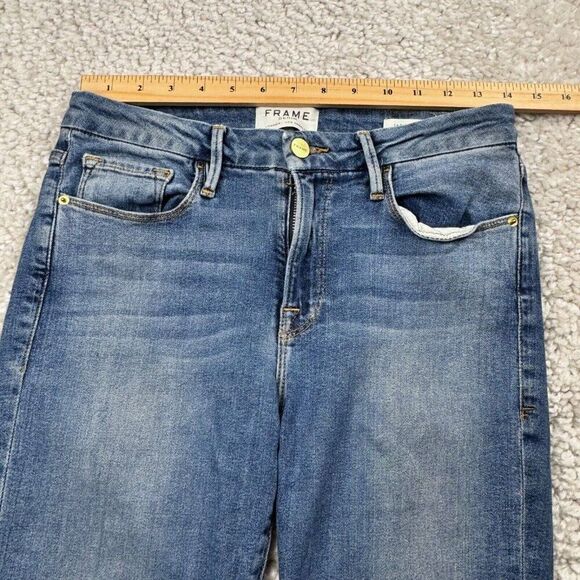FRAME Le Crop Mini Boot Jean Raw Hem Austin Wash - Picture 8 of 11
